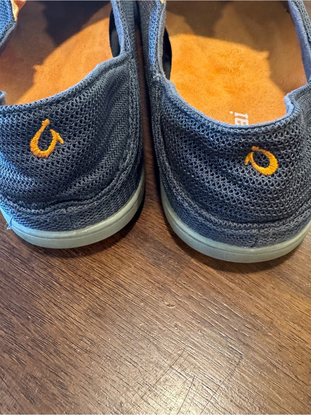 Olukai Nohea Mesh Men's Gray Orange Slip On Slide Boat Deck 10188-4242 SIZE 8.5 - Picture 8 of 9